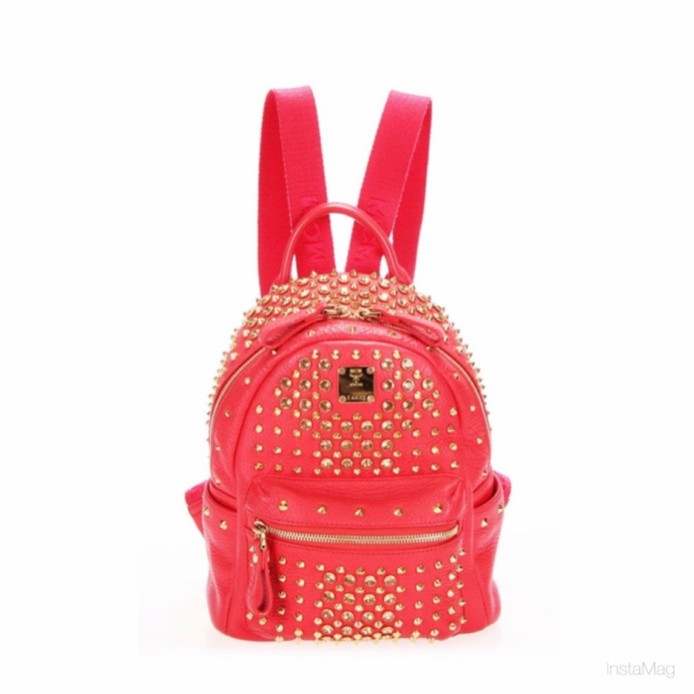 Authentic MCM Stark Special Studded Leather Backpack